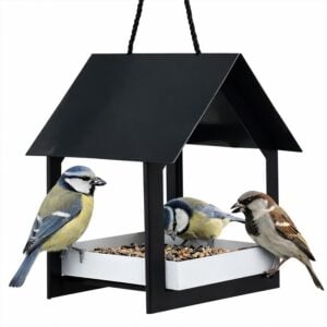 Metal House Hanging Bird Table Feeder Outdoor Wildlife Station