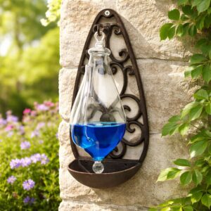 Storm Glass Weather Forecaster Barometer with Cast Iron Holder
